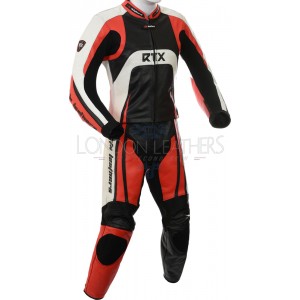 Raptor Red Motorcycle 2pc Racing Leather Suit